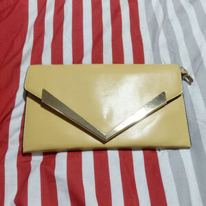 Women's Unbranded Clutch One Size Beige Gold